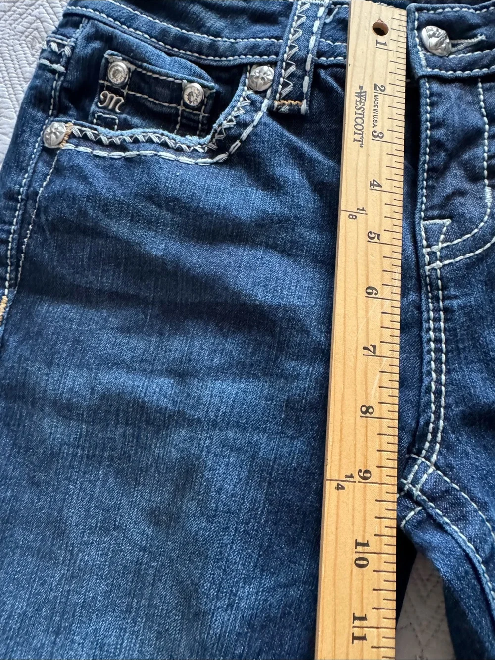 Miss Me mid-rise curvy boot Jeans Size 26 × 30 Bootcut Flare - Picture 10 of 16